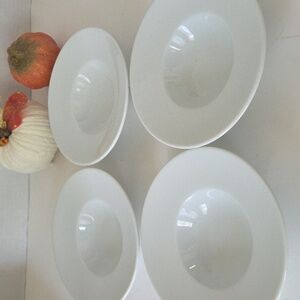 4Pc Pottery Barn GREAT WHITE Appetizer Bowls Porcelain
